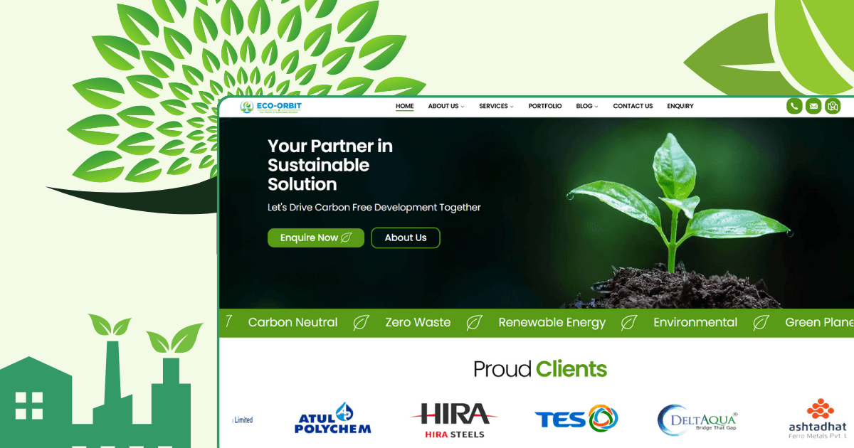 EcoOrbit mockup showcasing portfolio project